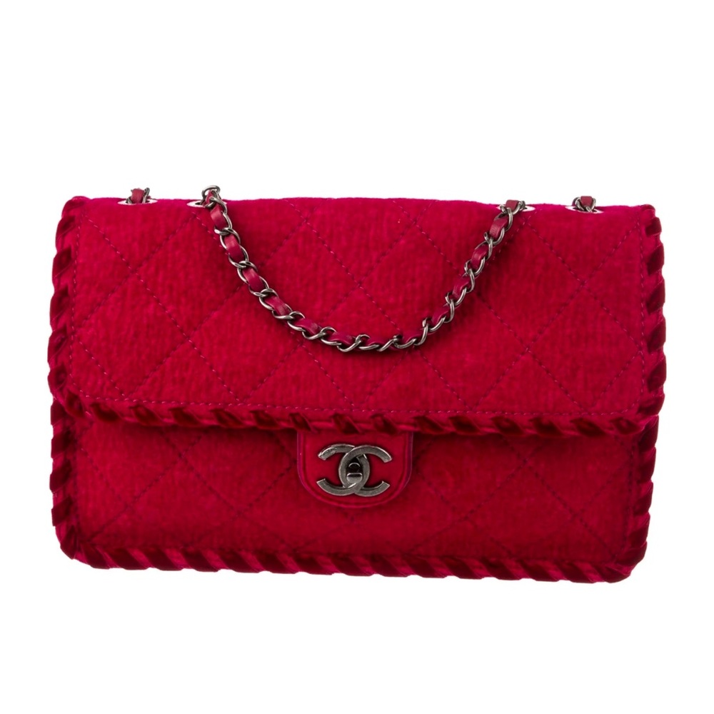 Super Rare Chanel Fancy Felt Flap Bag